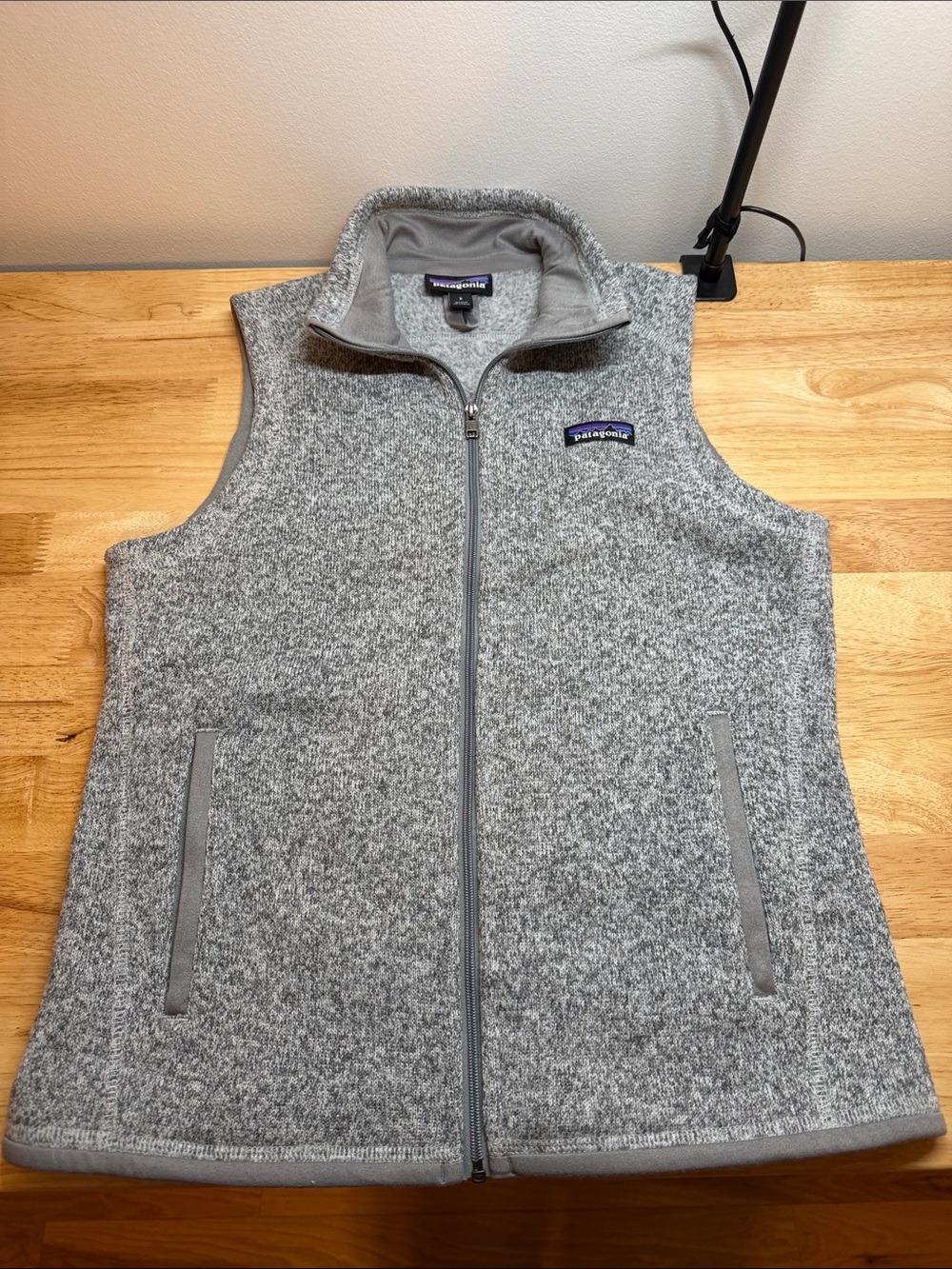 Patagonia Gray Heather Full-Zip Fleece Vest